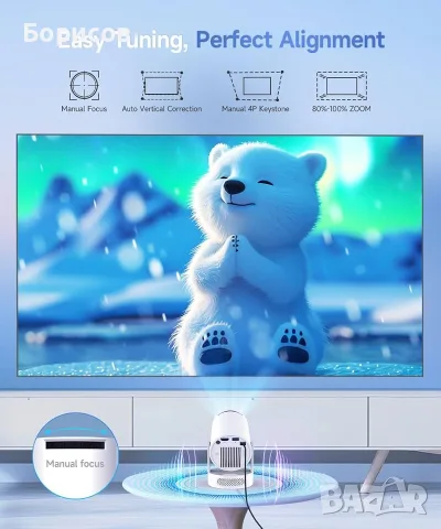 КОМПАКТЕН ПРЕНОСИМ СМАРТ ПРОЕКТОР Magcubic HY300 Pro+, снимка 3 - Плейъри, домашно кино, прожектори - 55984709