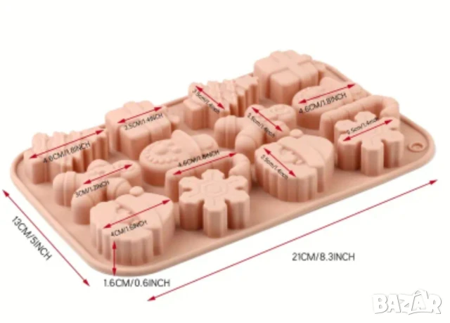 Молд Коледа два размера, три цвята , снимка 7 - Форми - 50868906