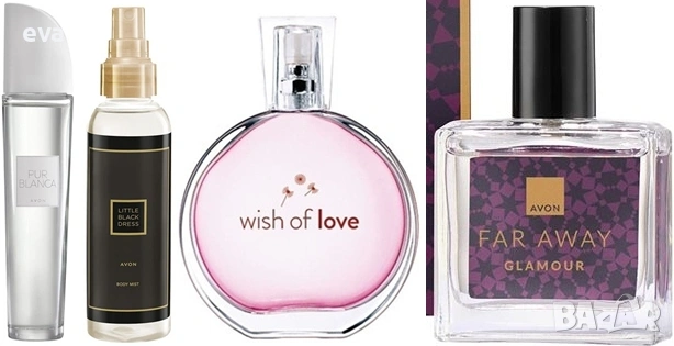 AVON - комплект от 4 Pur Blanca,Far Away Glamour,Wish of Love,LBD