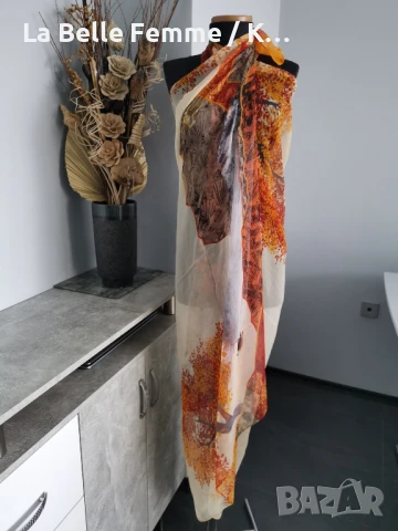 Парео от 100% коприна с размер 180/125 см., снимка 9 - Шалове - 50671760