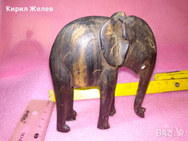 СТАРО АБАНОСОВО СЛОНЧЕ ФИГУРКА СТАТУЕТКА от АБАНОС АФРИКА РЪЧНА ХУДОЖЕСТВЕНА ИЗРАБОТКА 16955, снимка 5 - Статуетки - 44313686