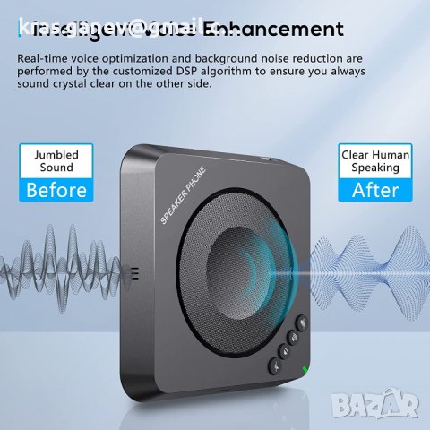 AIRHUG USB високоговорител микрофон - USB конферентен високоговорител - преносим за домашен офис, снимка 4 - Микрофони - 40063518