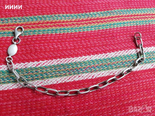 Сребърна гривна верижка ITALY , снимка 2 - Гривни - 52301661