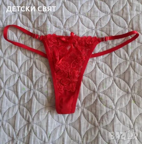 Еротичен червен комплект от сатен, снимка 2 - Бельо - 47682071