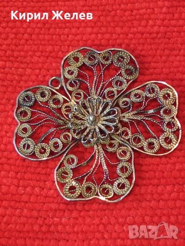 СРЕБЪРНА ЧЕТИРИЛИСТНА ДЕТЕЛИНА МЕДАЛЬОН ВИСОКА ПРОБА ФИЛИГРАННО СРЕБРО СТАРА РЪЧНА ИЗРАБОТКА 38449, снимка 18 - Антикварни и старинни предмети - 41388982