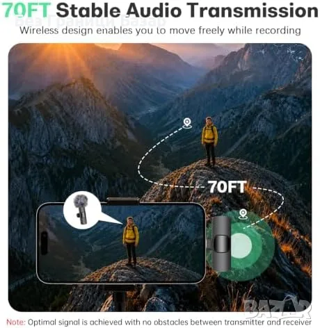 Нов Безжичен двоен Lavalier микрофон за iPhone Android USB-C Lightning TikTok влог видео, снимка 5 - Микрофони - 56196068