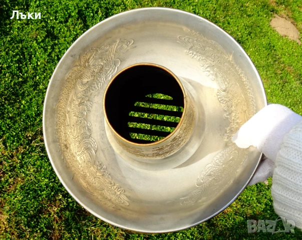 Китайско бронзово барбекю,тенджера на дървени въглища. , снимка 15 - Антикварни и старинни предмети - 53773424