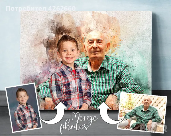 Дигитален акварелен портрет , снимка 2 - Картини - 47532643