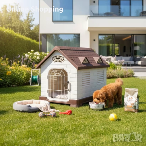 Външна водоустойчива къща от пластмаса за кучета, котки и други домашни любимци, снимка 2 - За кучета - 52728072