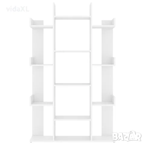 vidaXL Шкаф библиотека, бял, 86x25,5x140 см, инженерно дърво, снимка 4 - Ракли - 56147793