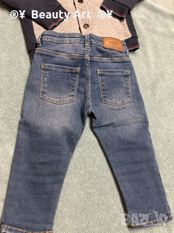Комплект дънки с жилетка ZARA , 86-92, снимка 8 - Комплекти за бебе - 44708683