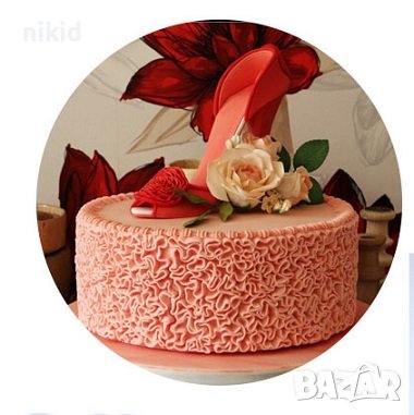 Гънки къдрички текстура релефна пано силиконов молд форма декорация торта фондан, снимка 2 - Форми - 41933754