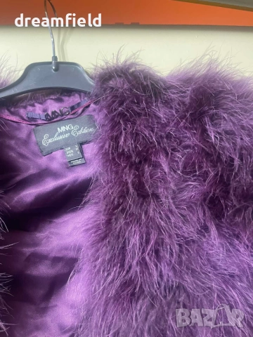 Наметка/елече от щраусови пера- теменужено лилаво, снимка 2 - Елеци - 52643480