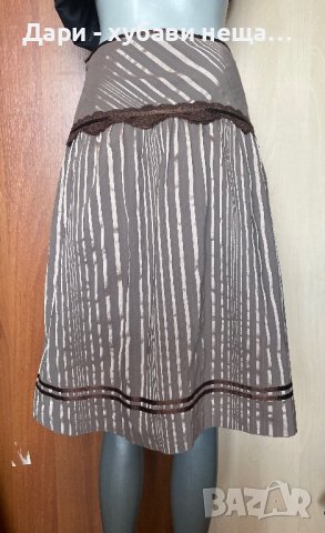 Кокетна пола в бежово и кафяво🍀❤️42 - L❤️🍀арт.4289, снимка 3 - Поли - 41117652