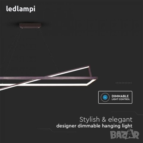 LED Полилей 45W Черен Димиране Топло Бяла Светлина, снимка 2 - Полилеи - 41120224