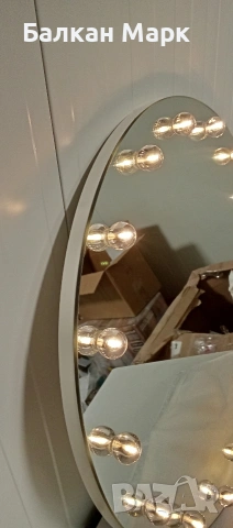 Стенно козметично огледало за грим с LED лампи,осветление, снимка 3 - Огледала - 53351220