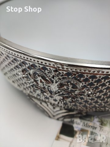Поднос метален с огледало , снимка 2 - Декорация за дома - 41480963