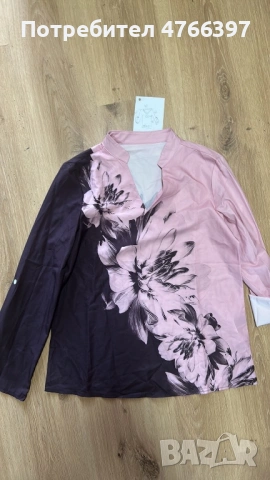 Елегантна блузка лято тип риза с навиващ се ръкав с копче, снимка 4 - Ризи - 53847393