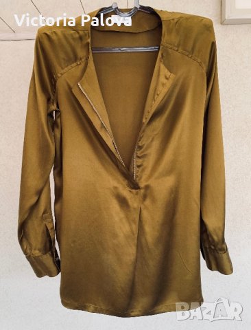 Красива копринена блуза ELÉGANCE цвят горчица