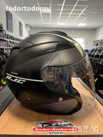 Скутер чопър мото каска HJC IS 22 V.2 ,L 59-60см. вградени очила, снимка 2 - Аксесоари и консумативи - 51923740