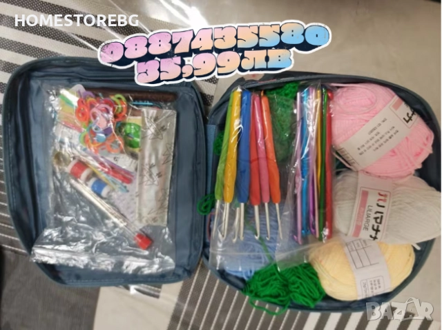 Комплект аксесоари за плетене, 107 части, 14 алуминиеви куки – Пълен сет за начинаещи, снимка 3 - Други стоки за дома - 52550293