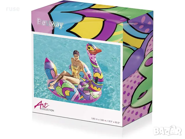 НОВИ! Надуваем остров 1.9м Щраус BESTWAY Ostrich Pop Kunst, снимка 9 - Надуваеми играчки - 49074064