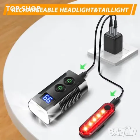 Комплект мощни светлини за велосипеди REHKITTZ ‎QB202, снимка 10 - Аксесоари за велосипеди - 48476243