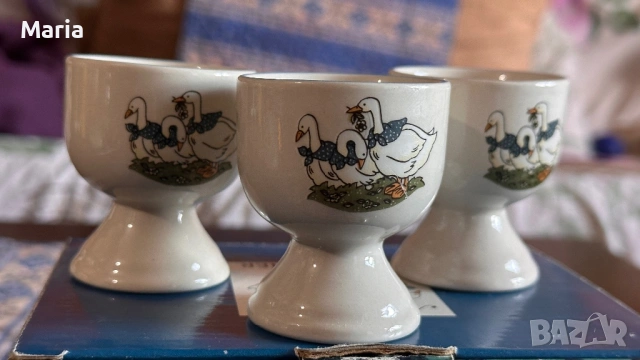 Винтидж коктиери за яйца,комплект от 6 бр. в оригинална кутия(нови) в 