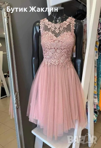 Официална рокля с тюл и богата дантела , снимка 5 - Рокли - 53367425