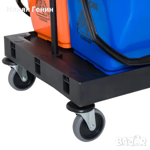 Количка за почистване Homcom, Професионална, с 2 кофи, снимка 9 - Мопове, кофи, четки и метли - 50427516