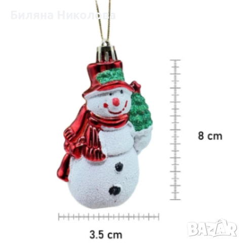 Коледен комплект украса 8 броя – Червени и бели висулки  Premium Collection, снимка 5 - Декорация за дома - 52564975