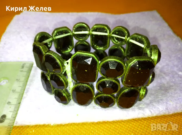 ЕЛАСТИЧНА ВИНТИДЖ АРТ ДЕКО СТИЛ ГРИВНА ХЕНД МЕЙД НАКИТ 47361, снимка 5 - Гривни - 47336492