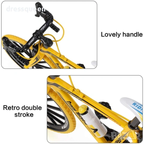 4748 Луксозен макет на състезателен велосипед 1:10 – Колекционерска метална серия (Жълт), снимка 5 - Коли, камиони, мотори, писти - 53810758