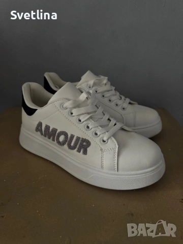 Дамски кожени маратонки 38 номер, снимка 2 - Маратонки - 53424601