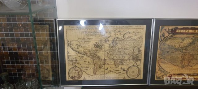 Картини стари географски карти 5 броя, снимка 2 - Картини - 34531511