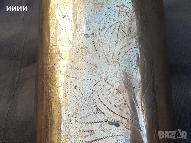 Бронзова ваза от гилза на оръдие 1917г, снимка 2 - Антикварни и старинни предмети - 56262366