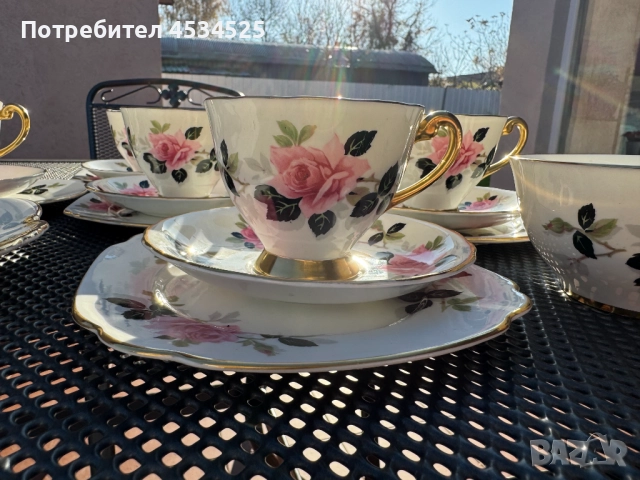 Рядък винтидж сервиз Windsor – Royal Stafford England, Bone China, снимка 5 - Антикварни и старинни предмети - 52438824