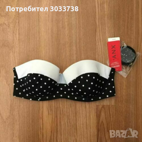 Нов SPANX Ретро Дизайн Полка Точки Горнище на Бански Костюм Размер US10, снимка 2 - Бански костюми - 36171450