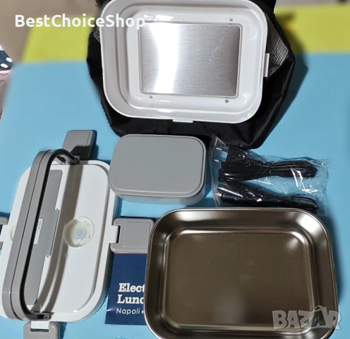 Електрическа преносима кутия за обяд 3 в 1, неръждаема стомана, с аксесоари, 220V/12V/24 , снимка 9 - Кутии за съхранение - 53145464