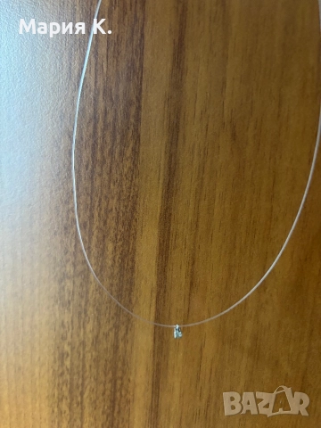 Колие с диамант на корда от SSG, снимка 4 - Колиета, медальони, синджири - 52541411