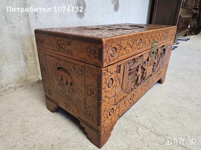 Оргинална Китайска ракла с дърворезба, снимка 4 - Ракли - 51395861