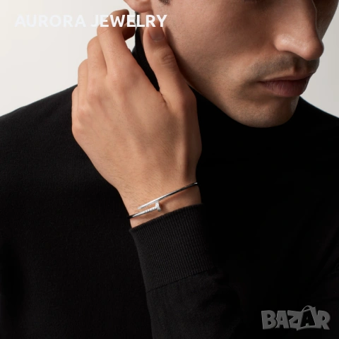 CARTIER Nail Juste un Clou Silver Small Thin Diamonds Гривна Пирон, снимка 10 - Гривни - 53148749