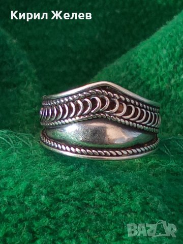 СТАРИНЕН СРЕБЪРЕН ПРЪСТЕН ВИСОКА ПРОБА СРЕБРО УНИКАЛНА МАЙСТОРСКА РЪЧНА ИЗРАБОТКА 37460, снимка 13 - Антикварни и старинни предмети - 40475747