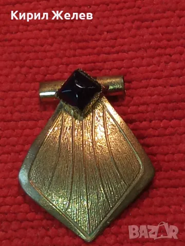 СТАР РОМБОИДЕН АР ДЕКО ПОЗЛАТЕН МЕДЕН ПЕНДАНТ с ЮВЕЛИРНО ФАСЕТИРАН ОБСИДИАН 48803, снимка 11 - Антикварни и старинни предмети - 48818737