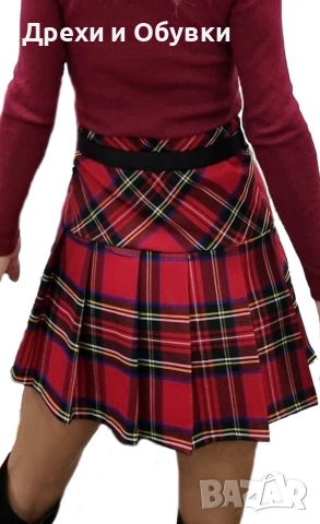 Пола червено каре , снимка 6 - Поли - 52710092