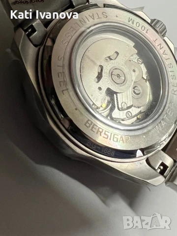 Мъжки автоматичен часовник BERSIGAR, елегантен,  механичен ръчен часовник със сапфирено стъкло, снимка 8 - Водоустойчиви - 50666744