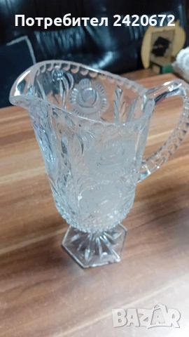 кристална кана Bohemia и кристална купа, снимка 4 - Кани - 53657725