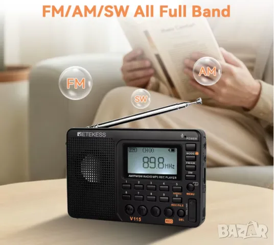 Радиоприемник RETEKESS V115 FM/MW/SW