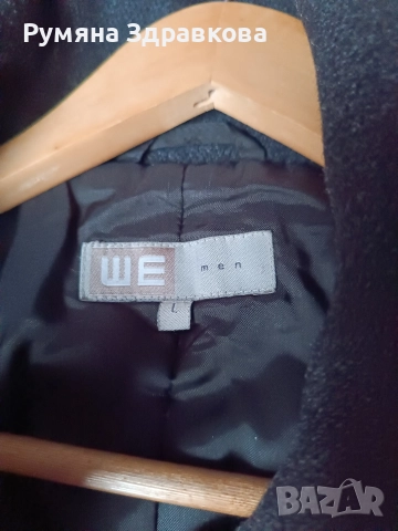 Продавам тъмно сиво мъжко палто ХЛ размер, снимка 4 - Палта - 52823237