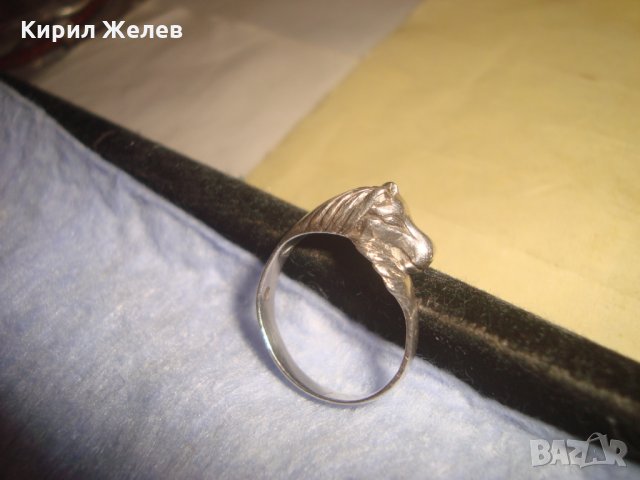 ФИГУРАЛЕН КОНСКА ГЛАВА КОН СРЕБЪРЕН ПРЪСТЕН СРЕБРО 925 УНИКАЛНА РЪЧНА ХУДОЖЕСТВЕНА ИЗРАБОТКА 26011, снимка 5 - Пръстени - 35975670